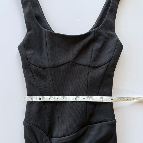 NWT The Mannei Wishaw Ruched Square Neck Scoop Back Maxi Dress in Black Size 2 - Picture 12 of 12